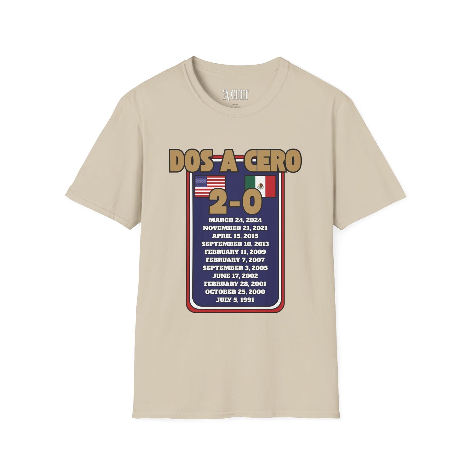 World Cup - USA - Dos A Cero - Unisex Soft-Style T-Shirt